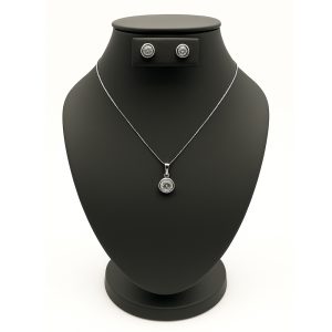 Set collar y aretes de zirconia trasparente